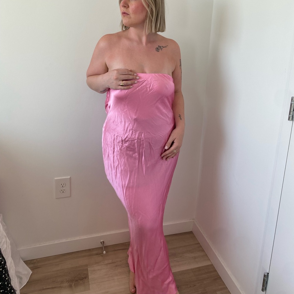 Moondance Satin Strapless Dress from Bec & Bridge